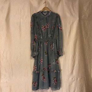 Walter Baker gray floral print dress NWT